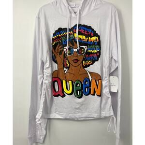 On Fire Womens QUEEN Hooded Shirt Top Hoodie NEW 1X